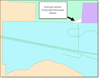 Unintentional Polygon Gaps Here is an image showing a small gap between Incorporated Municipality features.